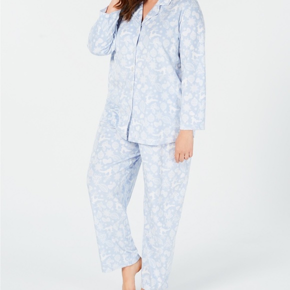 SOLD OUT Pajama set  blue deer holiday Christmas - Picture 4 of 7
